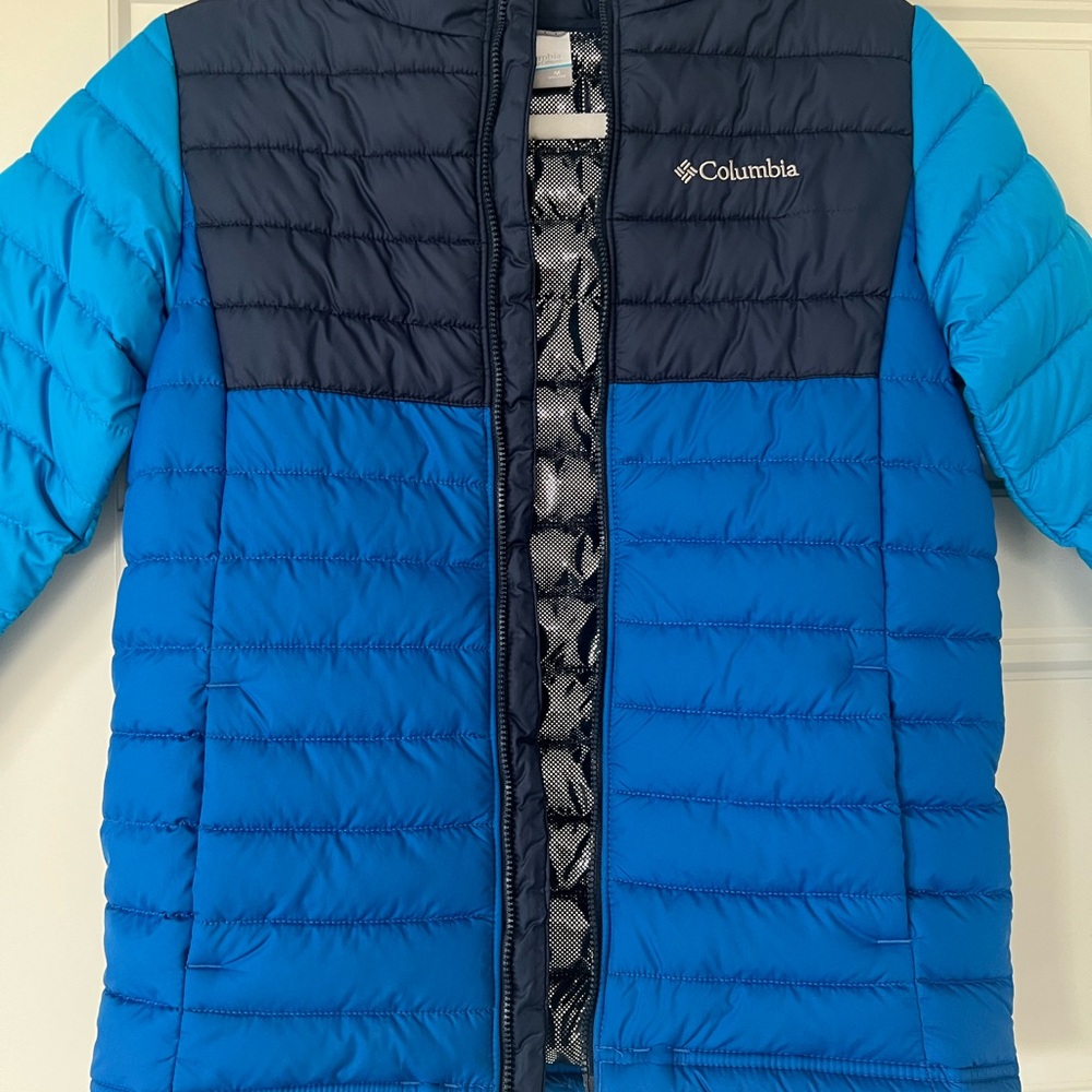 BOYS 10-12 Columbia Omni Kids Two-Tone Blue Puffer Jacket size 10-12